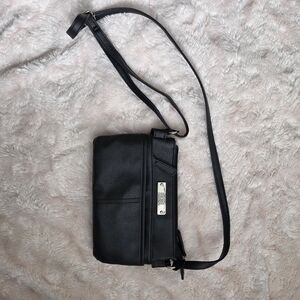 Elegant Black Leather Women's Crossbody Bag